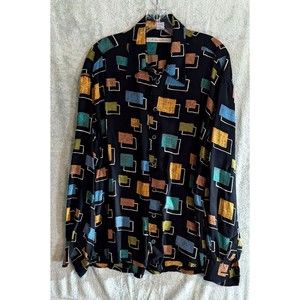 vintage Haupt Germany Button Up Shirt Size Large geometric blocks comfy & cool